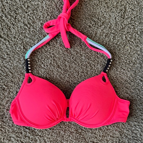 Victoria's Secret Other - Victoria's Secret Neon Pink Halter Bikini Top
